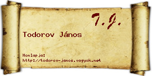 Todorov János névjegykártya