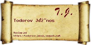 Todorov János névjegykártya