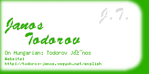 janos todorov business card